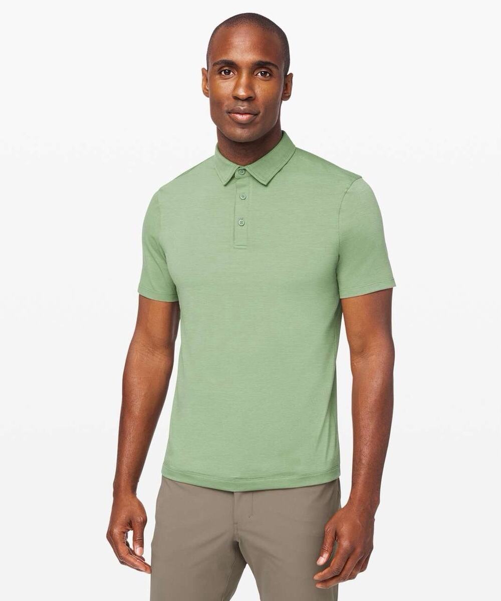 Lululemon Men's Performance Golfer Outdoors Preppy Casual Polo Shirt Size Large